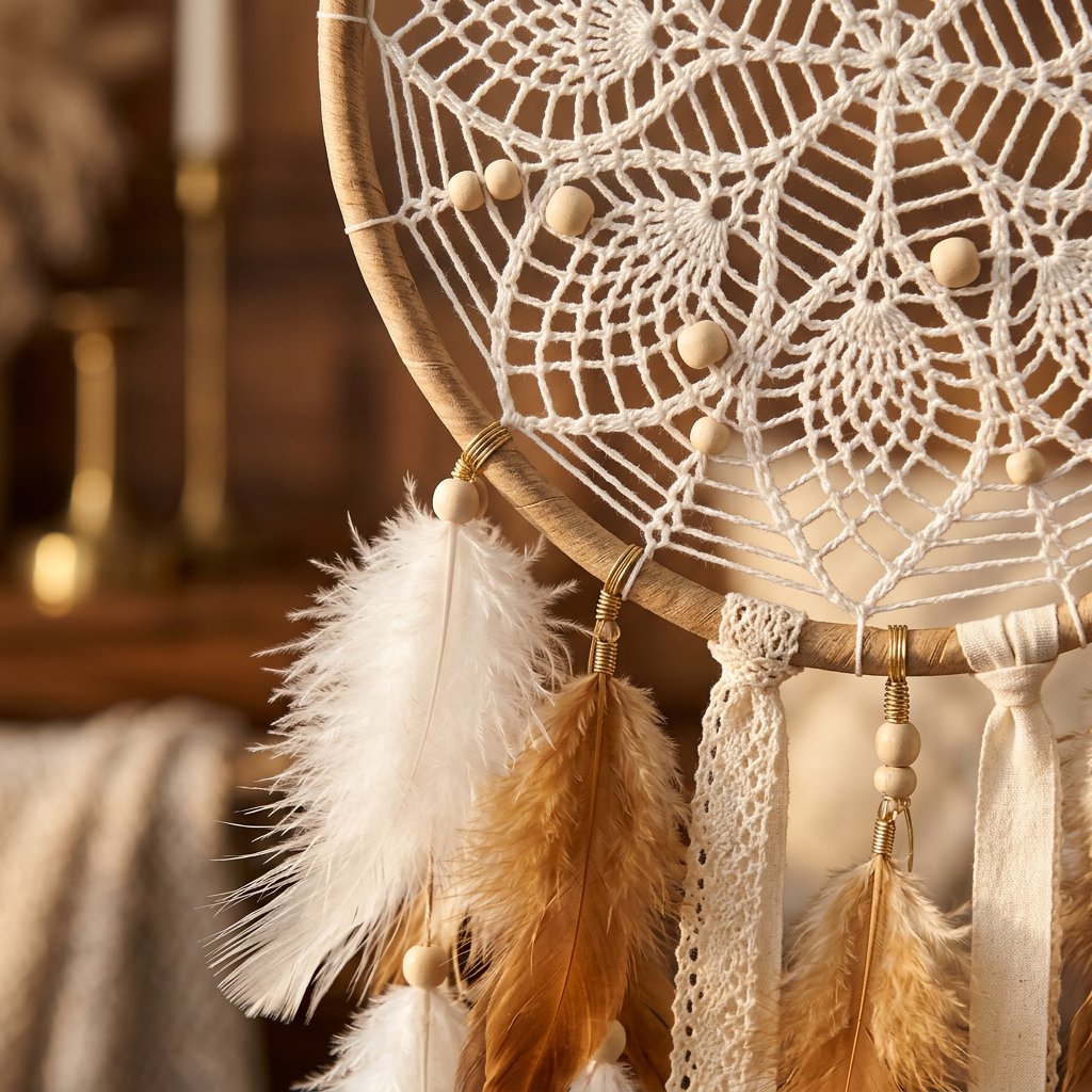 Boho Dream Catcher Set, 5 Decorative Wall Hangings with Feathers and Beads