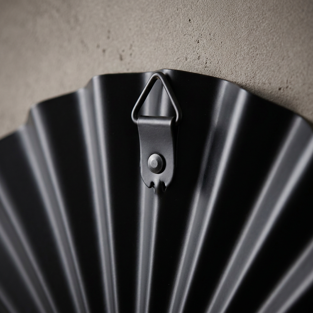 Black Round Metal Wall Art, Modern Decorative Accent