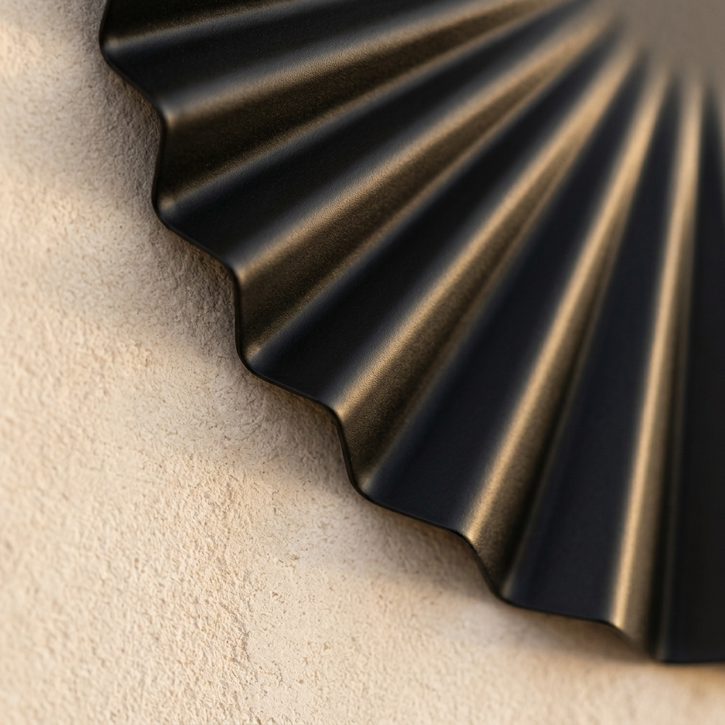 Black Round Metal Wall Art, Modern Decorative Accent