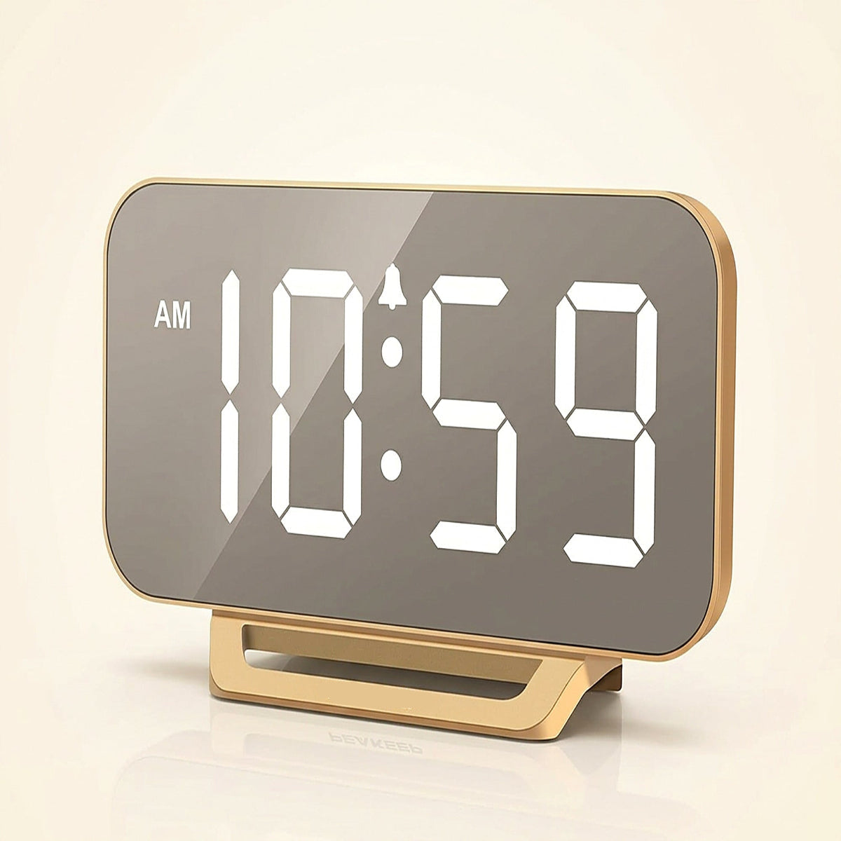 Slim Digital Mirror Alarm Clock for Bedroom and Desk