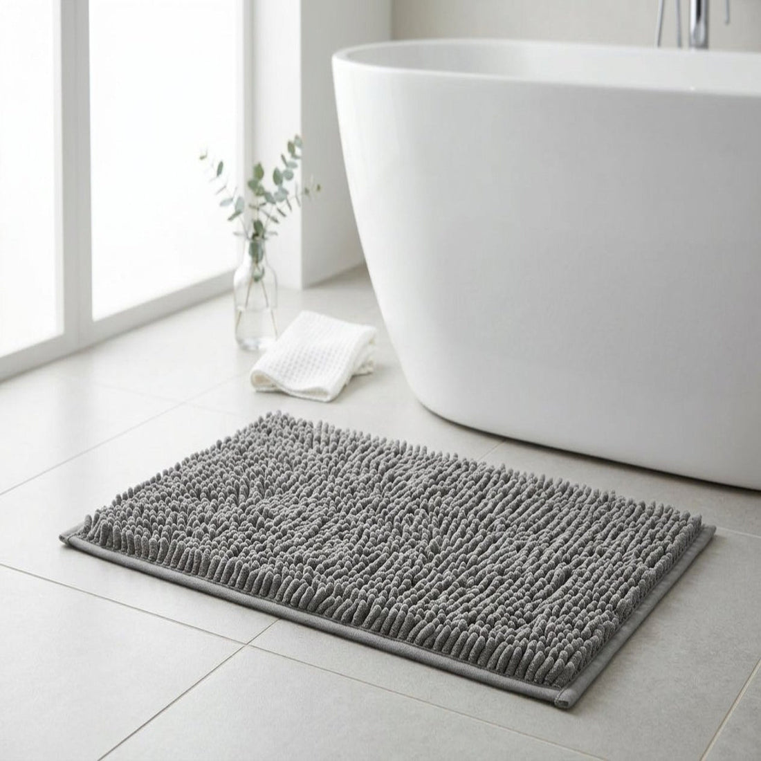 Extra-Soft Chenille Bathroom Rug, 30 x 20 Inches