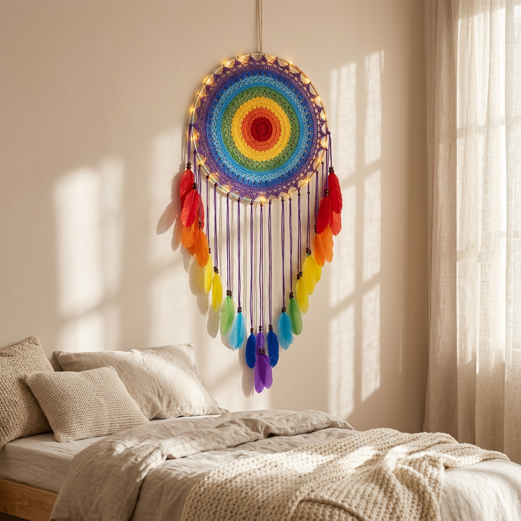 Large Boho Dream Catcher Wall Decor for Bedroom