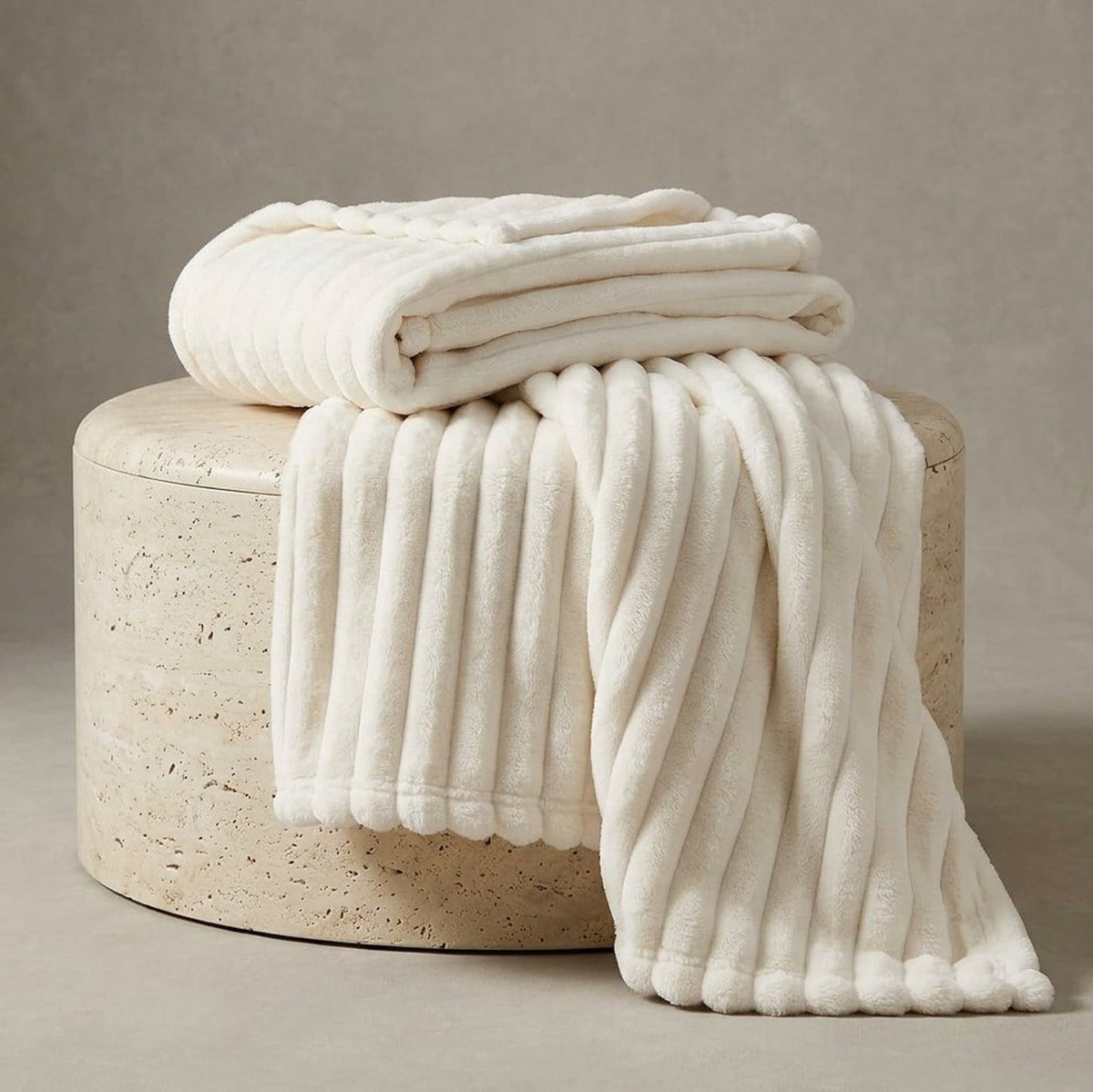 Soft Off-White Throw Blanket, 50 x 60 Inches