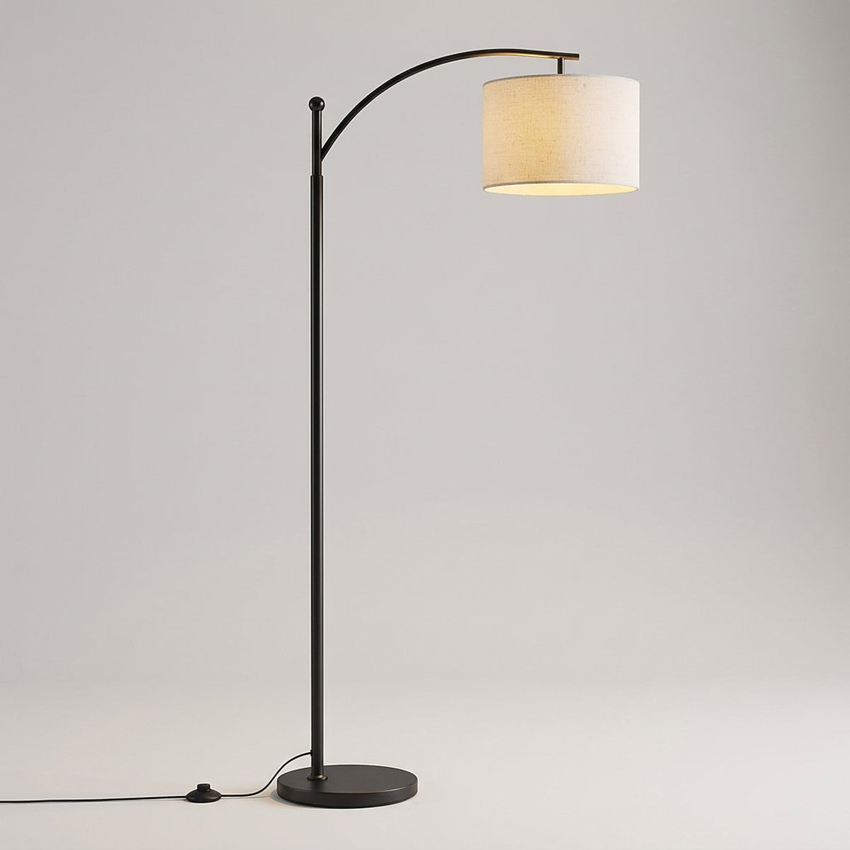 Modern Arc Floor Lamp with Three-Color-Temperature Bulb