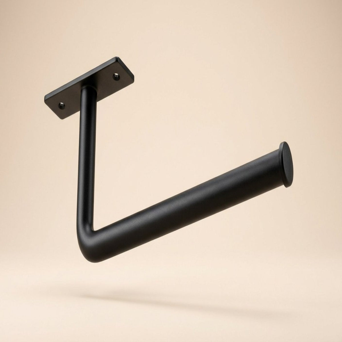 Black Under-Cabinet Paper Towel Holder, Adhesive or Drill Mount