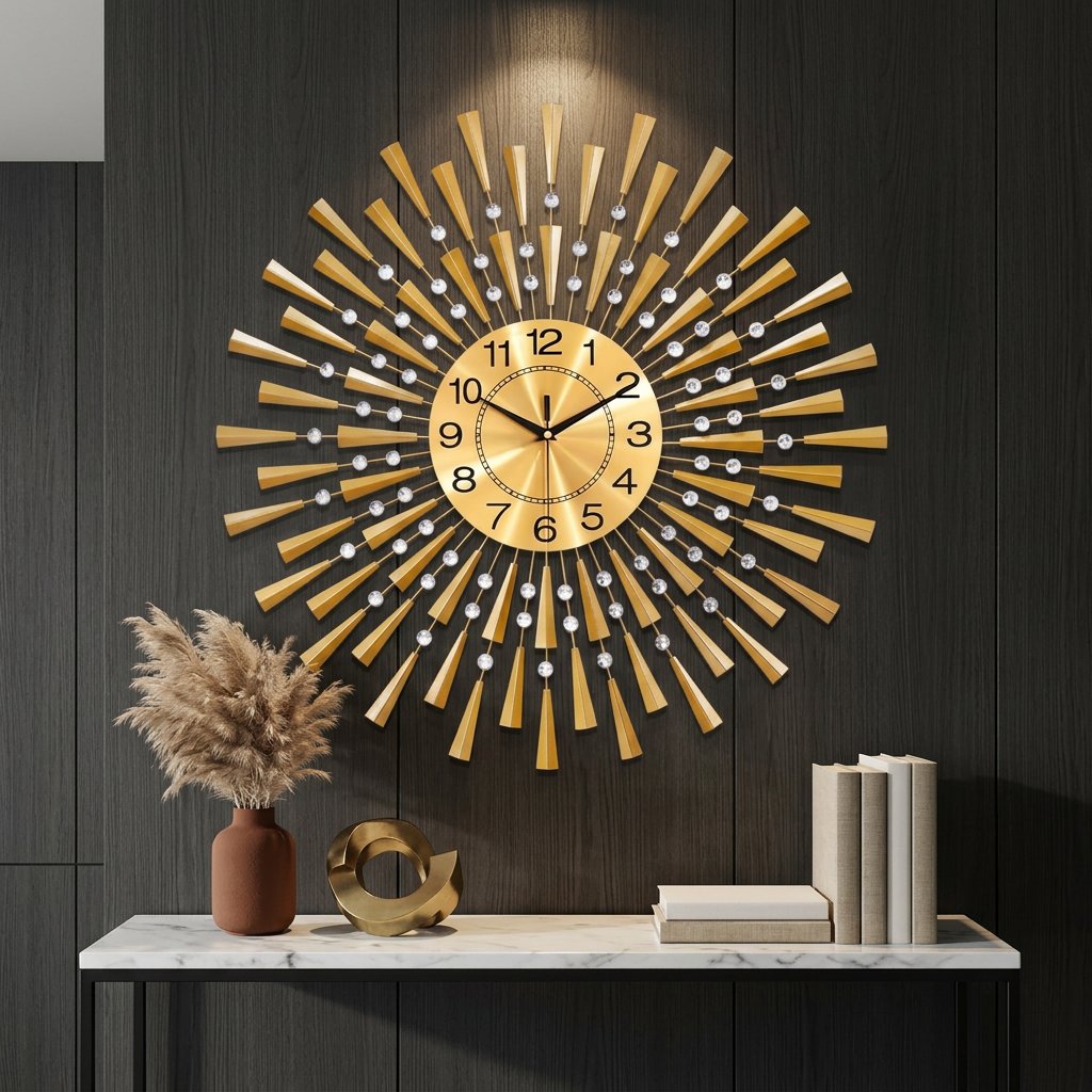 Large Modern Silent Wall Clock for Living Room