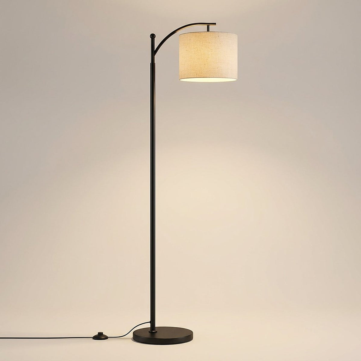 Modern Arc Floor Lamp with Three-Color-Temperature Bulb