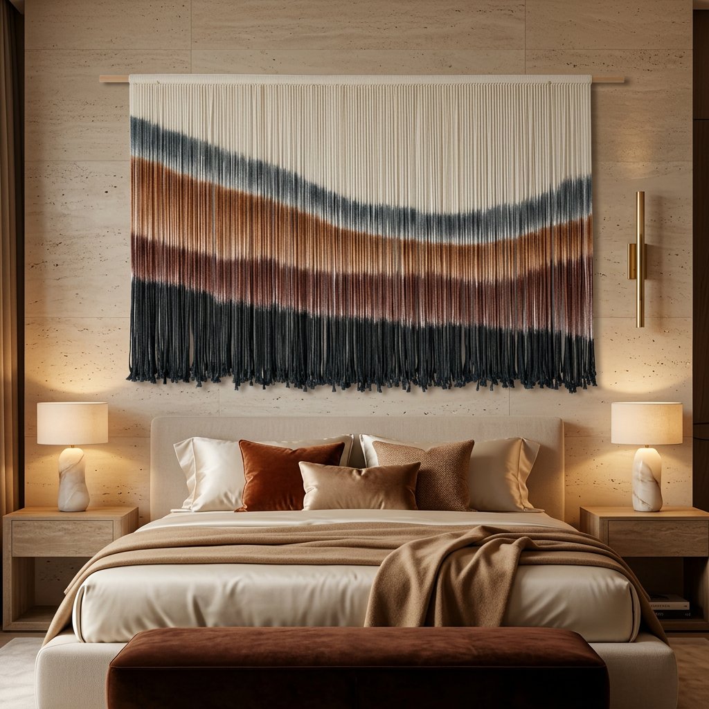 Large Tie-Dye Macrame Wall Hanging, Boho Woven Tapestry, 57 x 35 Inches