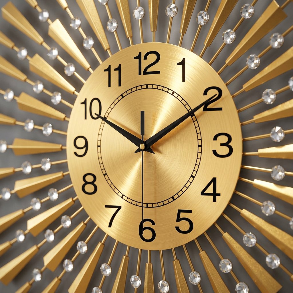 Large Modern Silent Wall Clock for Living Room