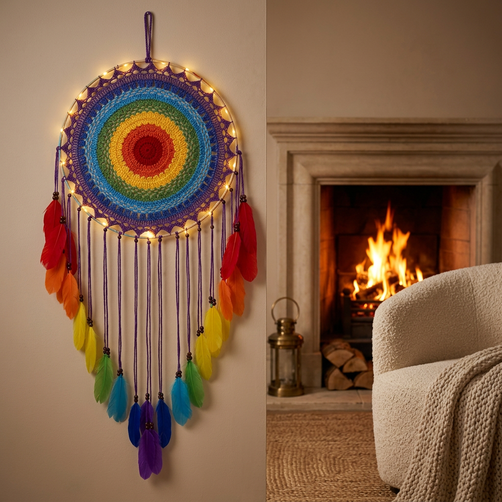 Large Boho Dream Catcher Wall Decor for Bedroom