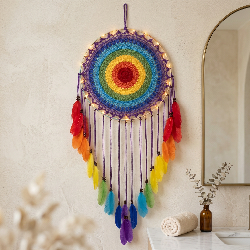 Large Boho Dream Catcher Wall Decor for Bedroom