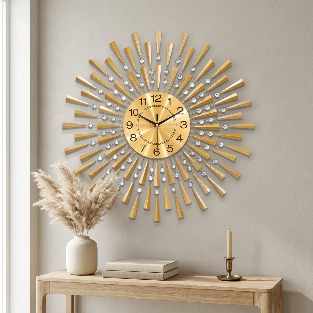 Large Modern Silent Wall Clock for Living Room
